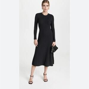 Veronica Beard Black Nami Ribbed Knit Long Sweater Dress Size XS Capsule $498